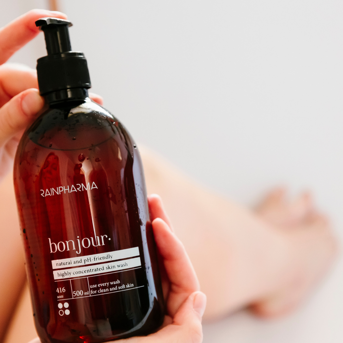 Met één fles Skin Wash kan je een jaar lang douchen.