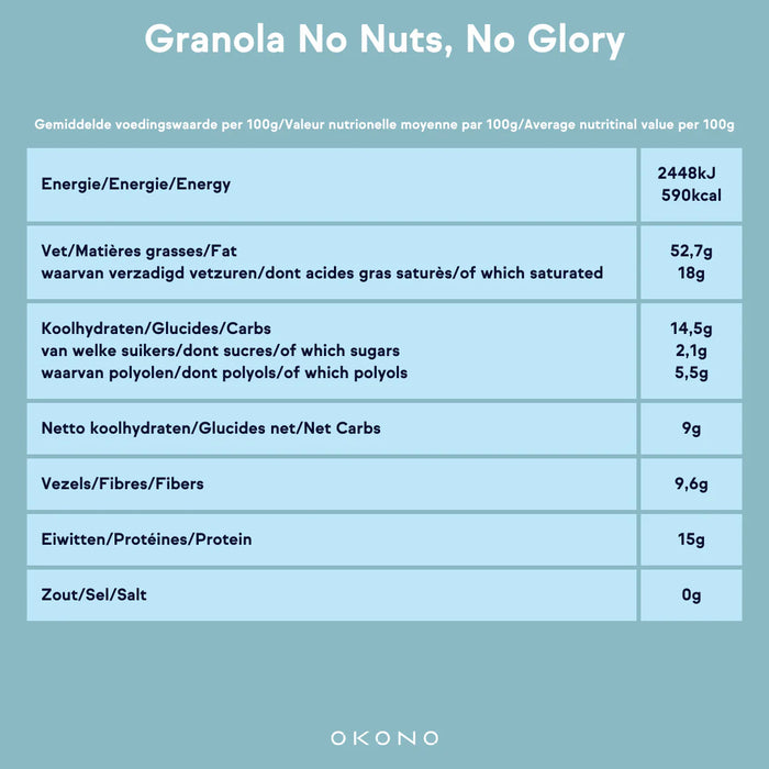 OKONO No Nuts, No Glory Granola - Pure noten en zaden