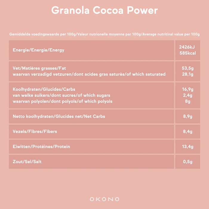 OKONO Cocoa Power Granola - Kokosnoot & Cacao