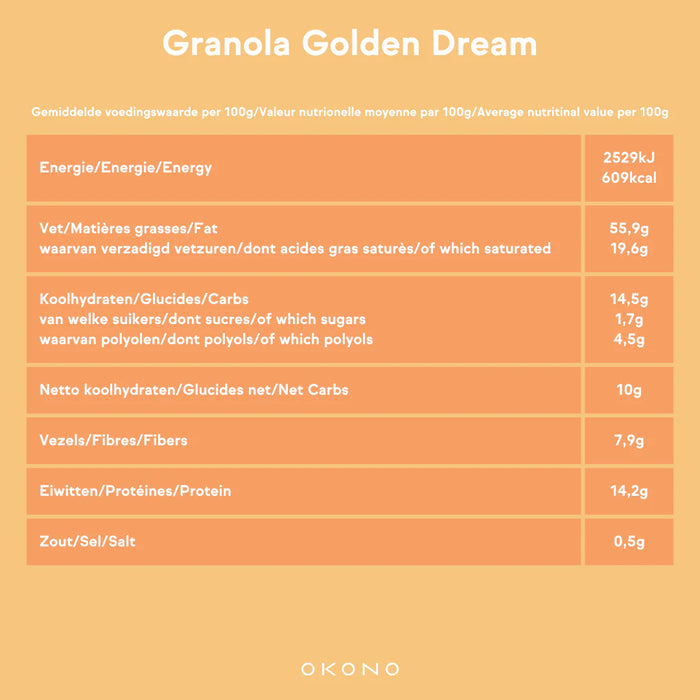 OKONO Golden Dream Granola - Kurkuma & Gember