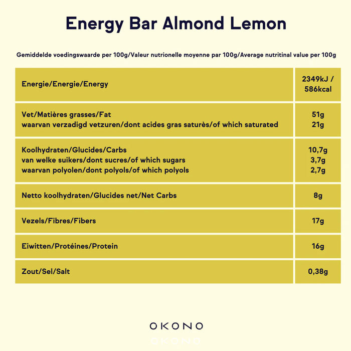 OKONO Almond Lemon Energy Bar
