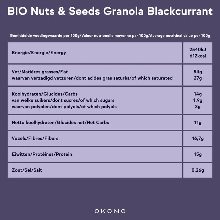 OKONO BIO Nuts & Seeds Granola Blackcurrant