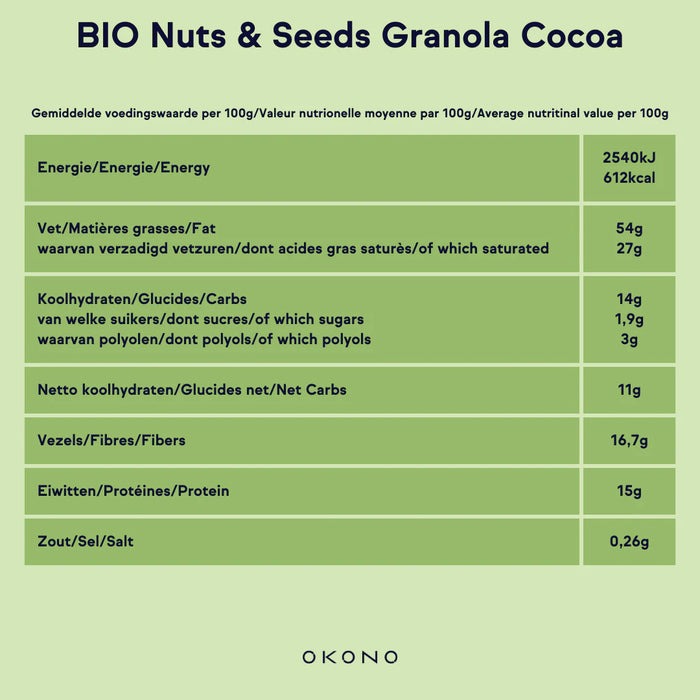 OKONO BIO Nuts & Seeds Granola Cocoa