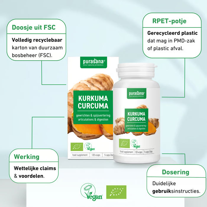 Purasana Kurkuma Capsules 120 capsules (24 dagen)