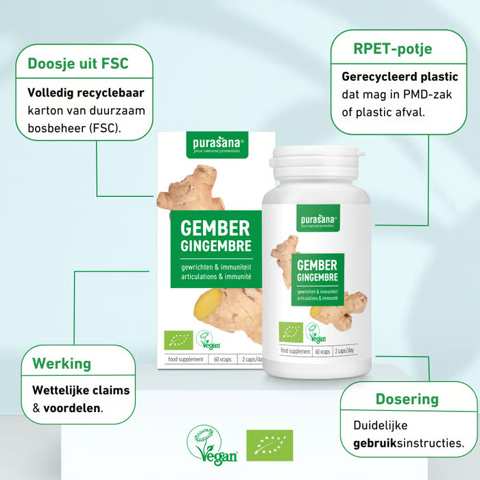 Purasana Gember Capsules 60 capsules (30 dagen)