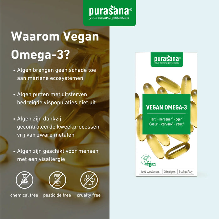 Purasana Vegan Omega-3 Softgels 30 softgels (30 dagen)