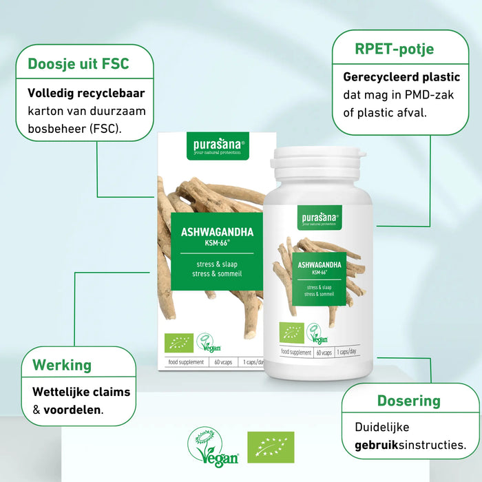 Purasana Ashwagandha Capsules 60 capsules (20 dagen)