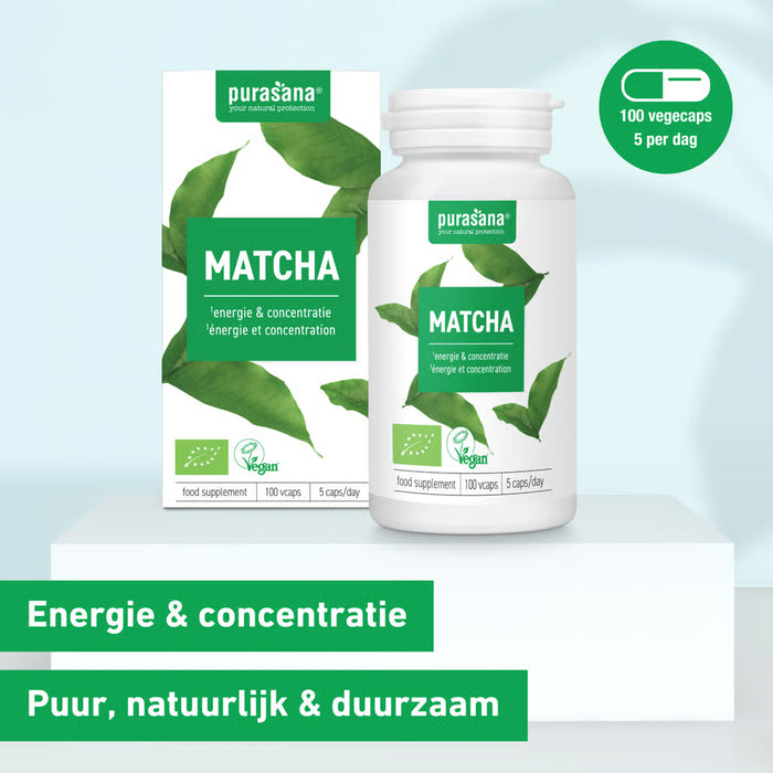 Purasana Matcha Capsules 100 capsules (10 dagen)
