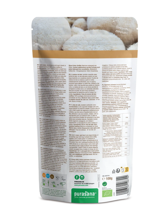 Purasana Lion's Mane Poeder 100 gram