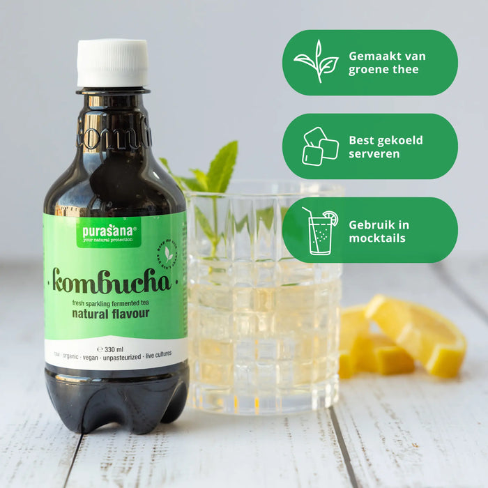 Purasana Kombucha Natuur 330 ml bio