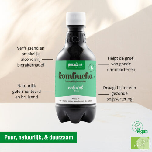 Purasana Kombucha Natuur 330 ml bio